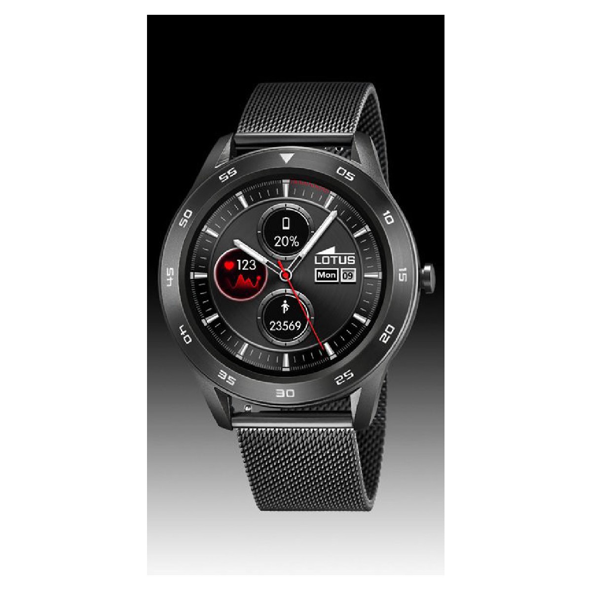 RELOJ SMARTWATCH LOTUS EN ACERO IP NEGRO